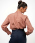 Preview: Bluse mit Kragendetail VIP – Stil trifft Schutz - Mocca Mousse