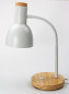 Preview: Wavesafe, Strahlenschutz, Niederfrequenzen, geschützte Kabel/Stecker/Leuchten, Tischlampe geschirmt, Buchenholz, 31cm Schweizer Stecker creme