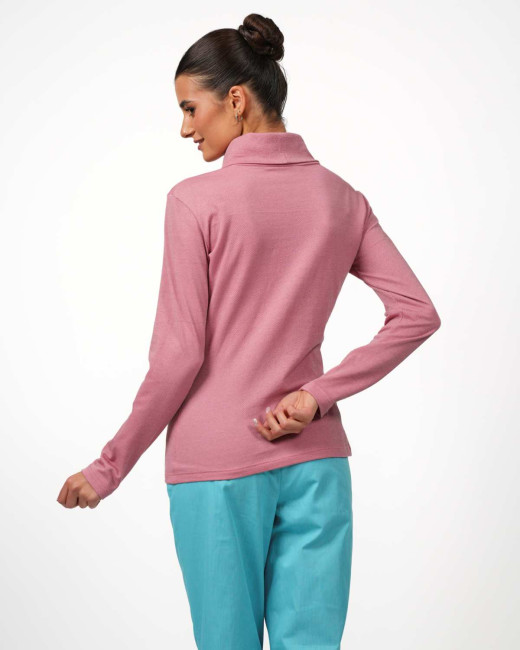 Preview: Rollkragenpullover VIP – Stilvoller Schutz mit Silbergarn-Technologie - Altrosa