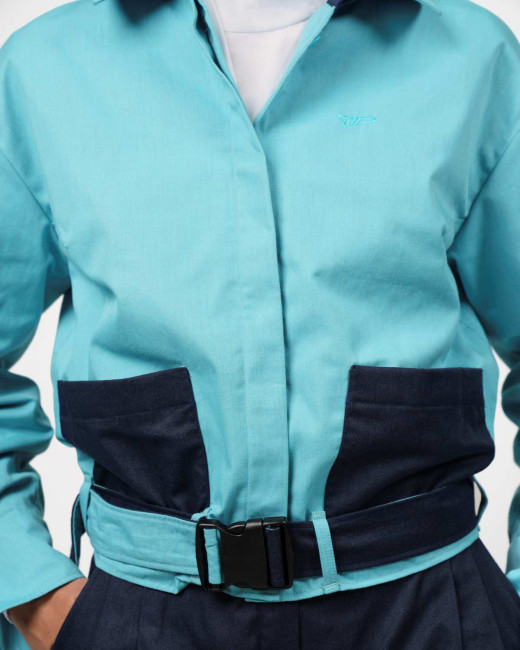 Crop Jacke VIP – Stil trifft Strahlenschutz - Türkis