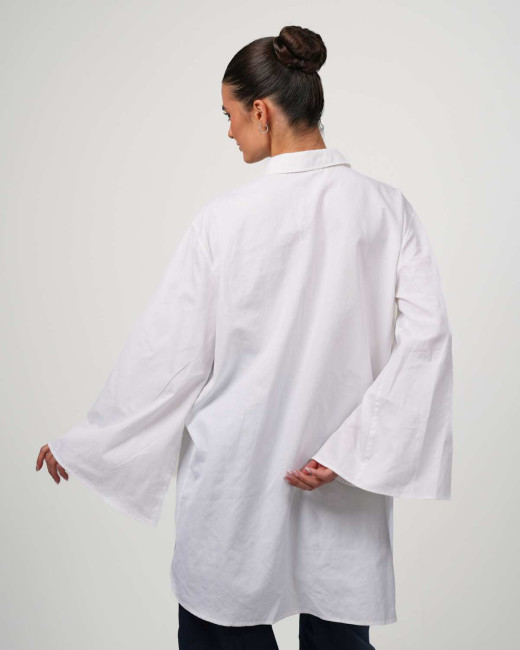 Preview: Blouse oversize VIP Swiss Shield Max Wear – Élégance et protection 5G - blanc