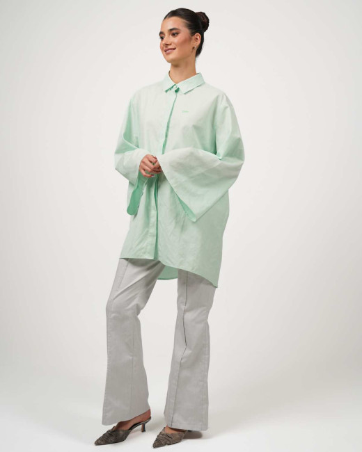 Oversize-Bluse VIP Swiss Shield Max Wear – Eleganz mit 5G-Schutz - Mintgrün