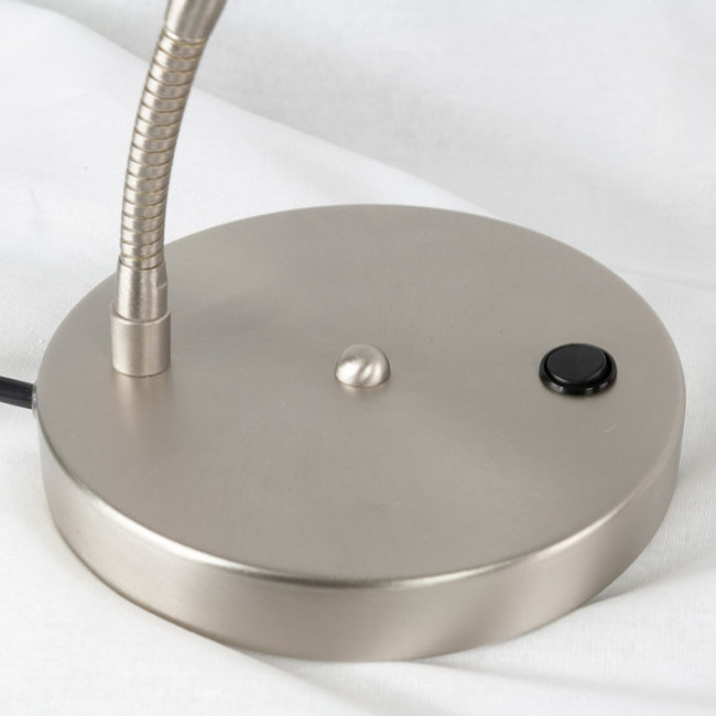 Tischlampe verstellbar geschirmt ca. 50cm Stahl und Alu mit CH-Stecker