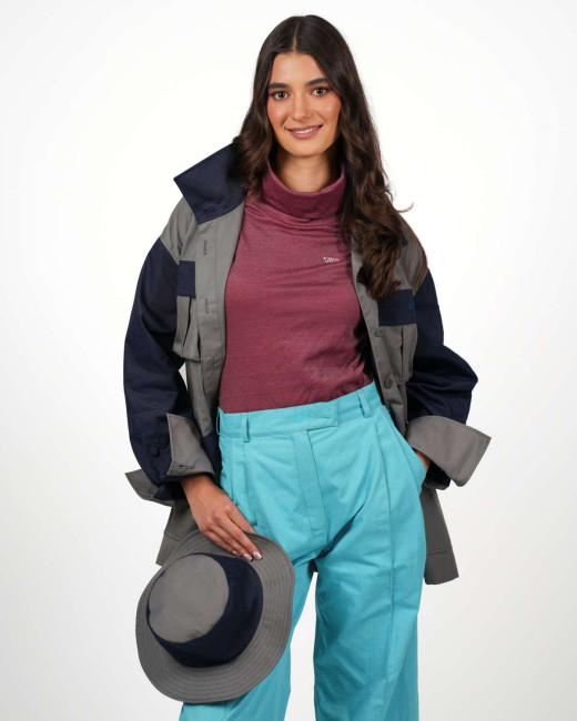 Preview: Rollkragenpullover VIP – Stilvoller Schutz mit Silbergarn-Technologie - Weinrot