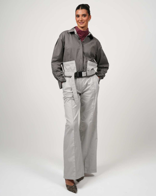 Preview: Crop Jacke VIP – Stil trifft Strahlenschutz - Graugrün