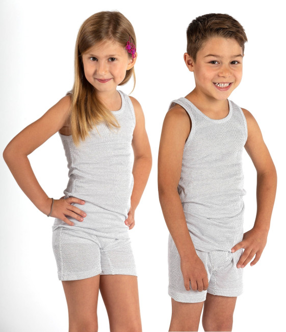 Wavesafe, 5G, protezione dalle radiazioni, maglietta intima a strappo per bambine, maglia bianca biologica BW Silver