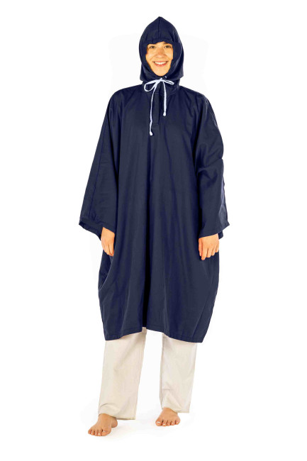 Poncho en bio-satin avec capuche - doublé avec Swiss Shield Ultima 32dB à 3.5GHz