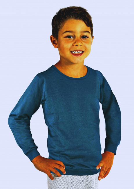 Wavesafe, 5G, Strahlenschutz, Kinder Sweat Shirt Bio-Baumwolle, Silber-Sweat Shirt Gestrick Anthrazit