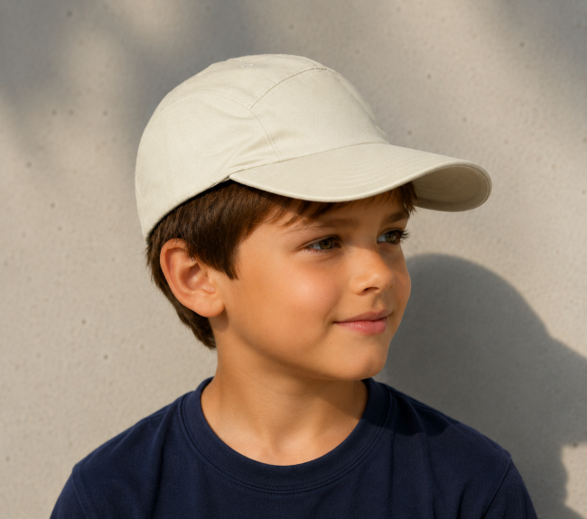 Preview: Casquette enfant en coton organique doublé de WAVESAFE Extreme-Safe en 2 couleurs 82dB à 3.5GHz