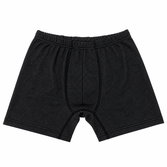 Wavesafe, 5G, protection contre les radiations, boxer homme noir coton bio avec tricot argenté
