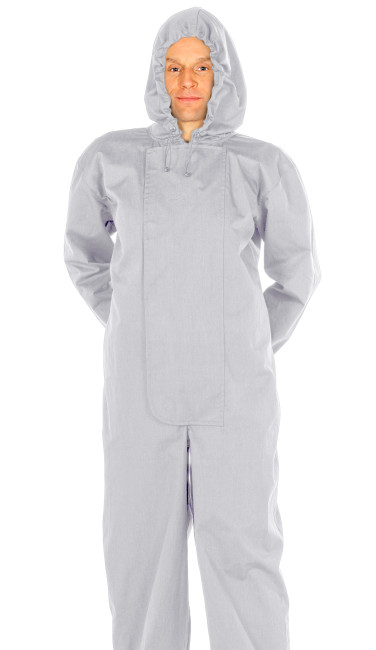 Tuta protettiva da uomo (overall) con cappuccio - cotone, poliestere e acciaio inossidabile 37dB a 3,5GHz