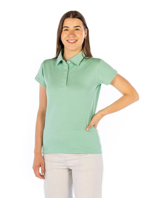 Wavesafe, 5G, Strahlenschutz, Polo Shirt Damen Modal und Silber grün 37dB bei 3.5GHz (42dB bei 1GHz)