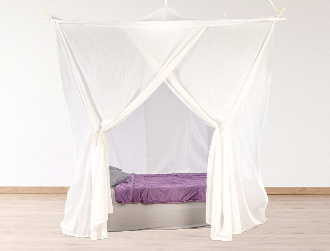 Wavesafe, 5G, protection contre les rayonnements, baldaquin 160x210cm WAVESAFE Argent Filet Pyramide pour support ou un crochet 1GHz 48dB, 3.5GHz 45dB