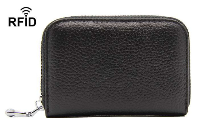 Credit card protective case RFID for 10 credit cards, leather in 4 colours