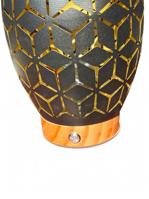 Lampe de table Umbra avec abat-jour 21,5 cm Métal 2 couleurs avec socle en bois