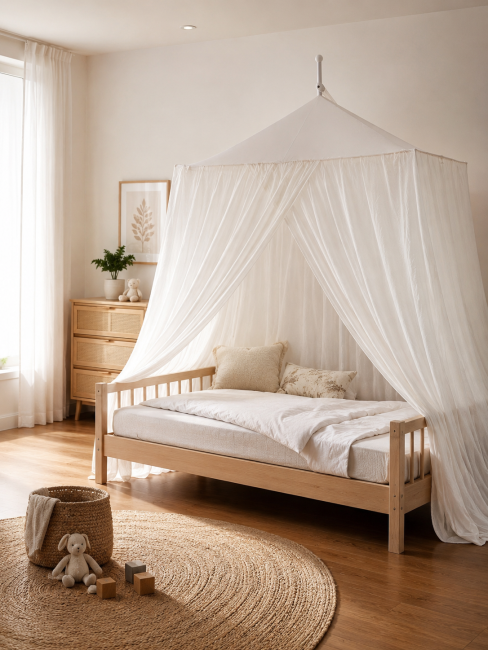 Wavesafe, 5G, protection contre les rayonnements, baldaquin 160x210cm WAVESAFE Argent Filet Pyramide pour support ou un crochet 1GHz 48dB, 3.5GHz 45dB