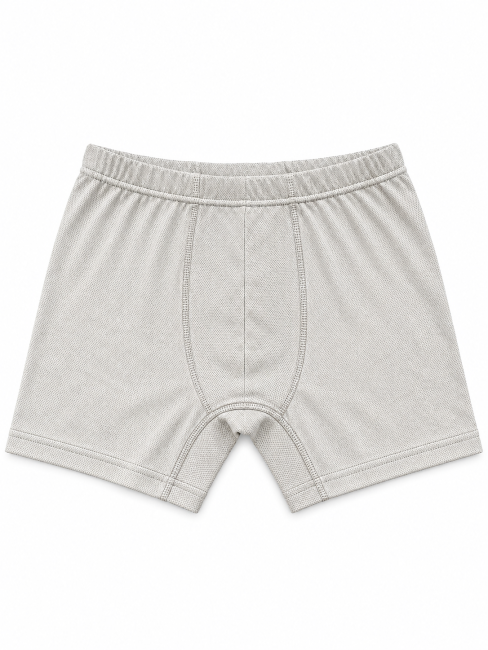 Wavesafe, 5G, radiation protection, men's boxer shorts white organic cotton with silver knitted fabric