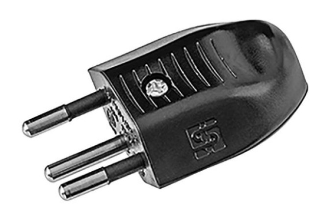 Netzstecker 3 Pol CH schwarz
