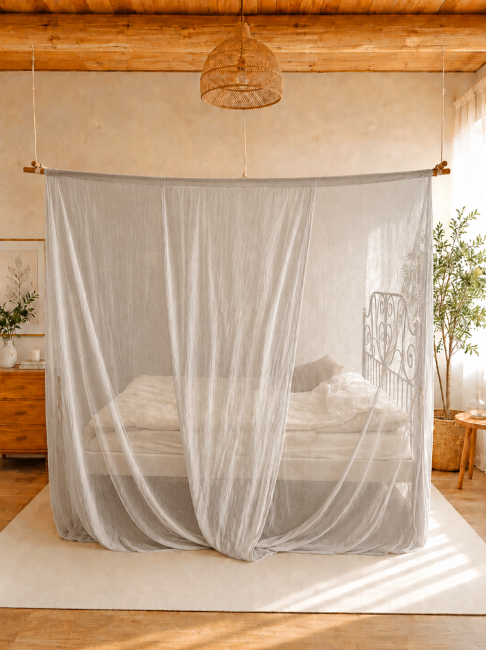 Wavesafe, 5G, protection contre les rayonnements, baldaquin 205x205cm WAVESAFE Argent Réseau y compris dispositif de suspension 1GHz 48dB, 3.5GHz 45dB