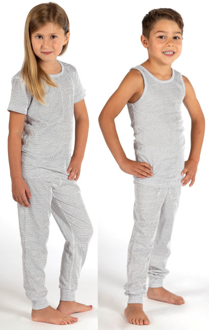 Wavesafe, 5G, protezione dalle radiazioni, leggings per bambine in maglia bianca organica BW Silver