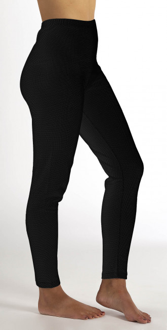 Damen Leggings schwarz Bio Baumwolle mit Silbergestrick