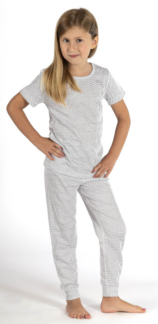 Wavesafe, 5G, Strahlenschutz, Mädchen Leggings weiss Bio BW Silbergestrick