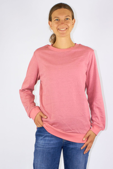 Wavesafe, 5G, Strahlenschutz, Damen Sweat Shirt Bio-Baumwolle, Silber-Sweat Shirt Gestrick Altrosa