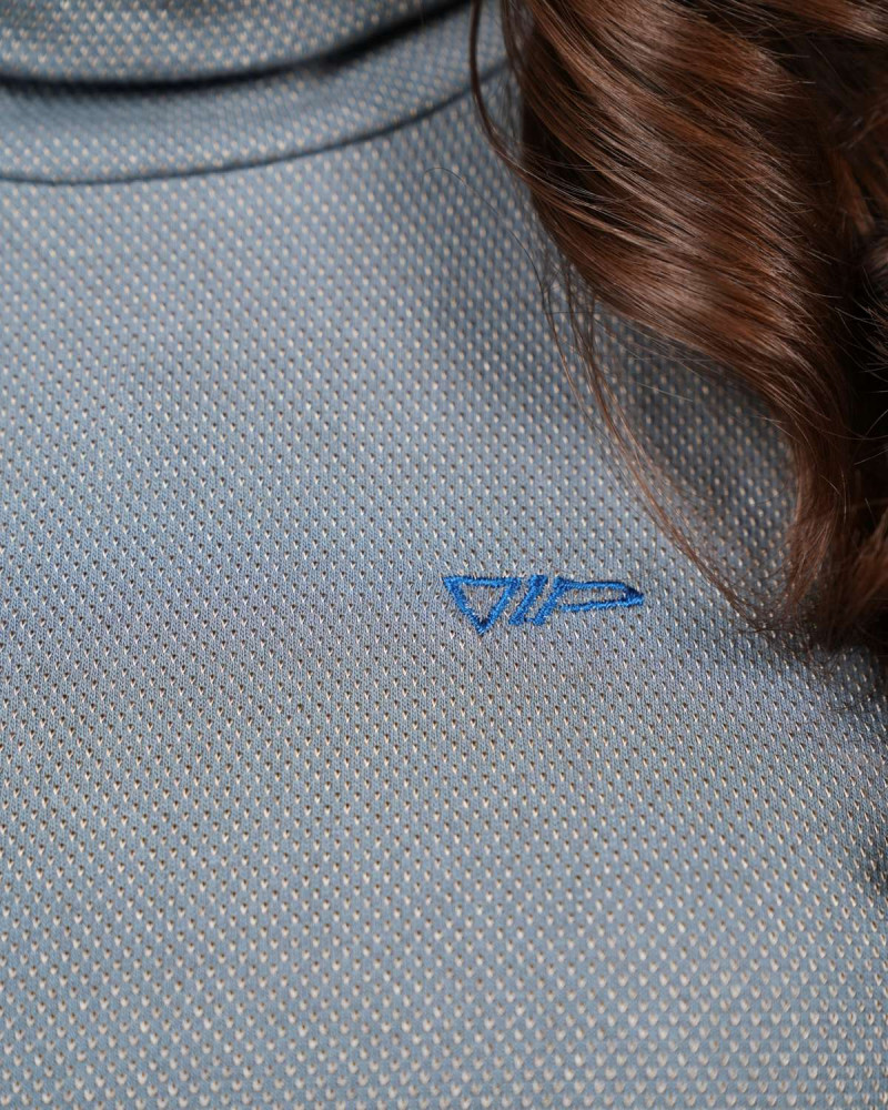 VIP turtleneck jumper – stylish protection with silver thread technology - grey-green