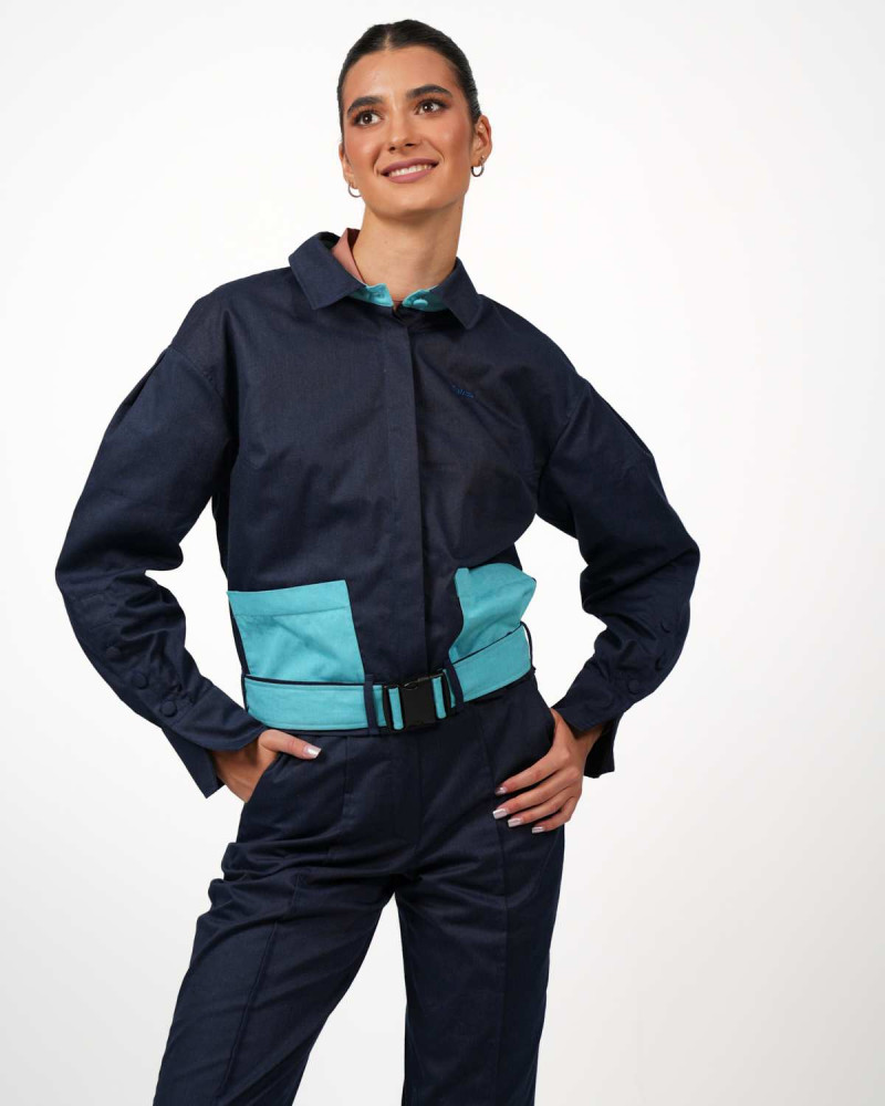 Giacca corta VIP: lo stile incontra la protezione dalle radiazioni - Blu marino