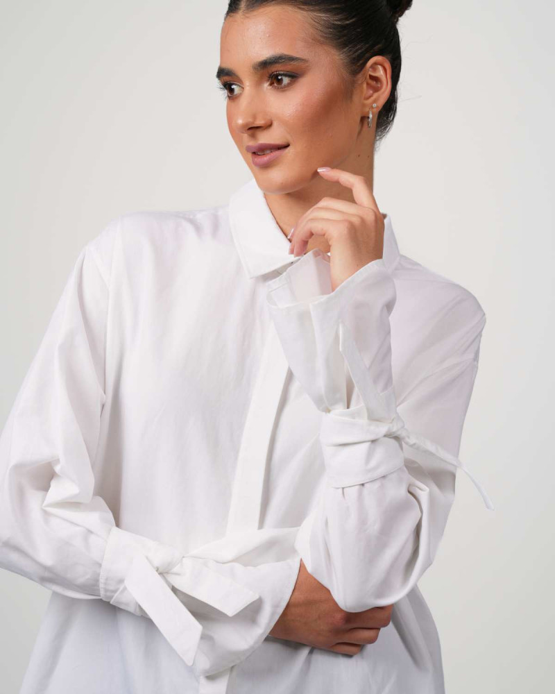 Blouse oversize VIP Swiss Shield Max Wear – Élégance et protection 5G - blanc