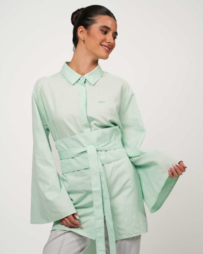 Oversize-Bluse VIP Swiss Shield Max Wear – Eleganz mit 5G-Schutz - Mintgrün