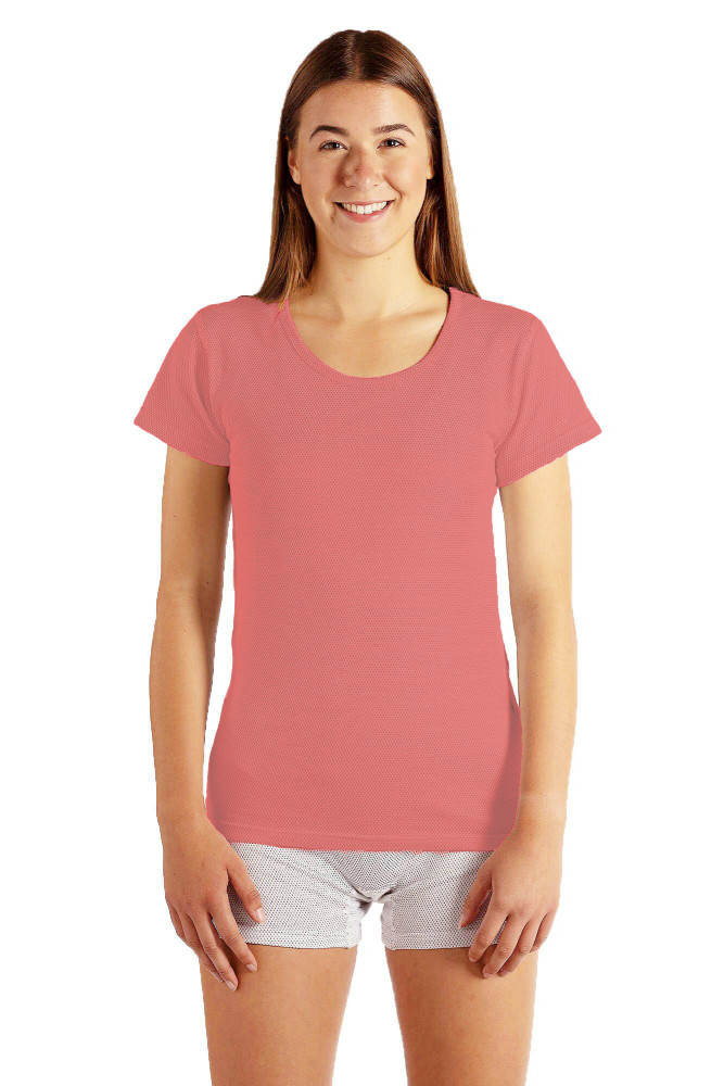 Wavesafe, 5G, protezione dalle radiazioni, maglietta intima da donna a manica corta rosa antico BW organico con maglia argentata 29dB a 1GHz
