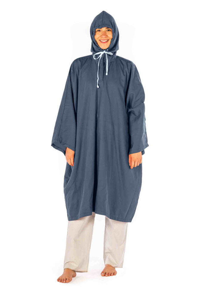 Poncho bio-satin con cappuccio foderato con Extreme Safe 82dB a 3,5GHz