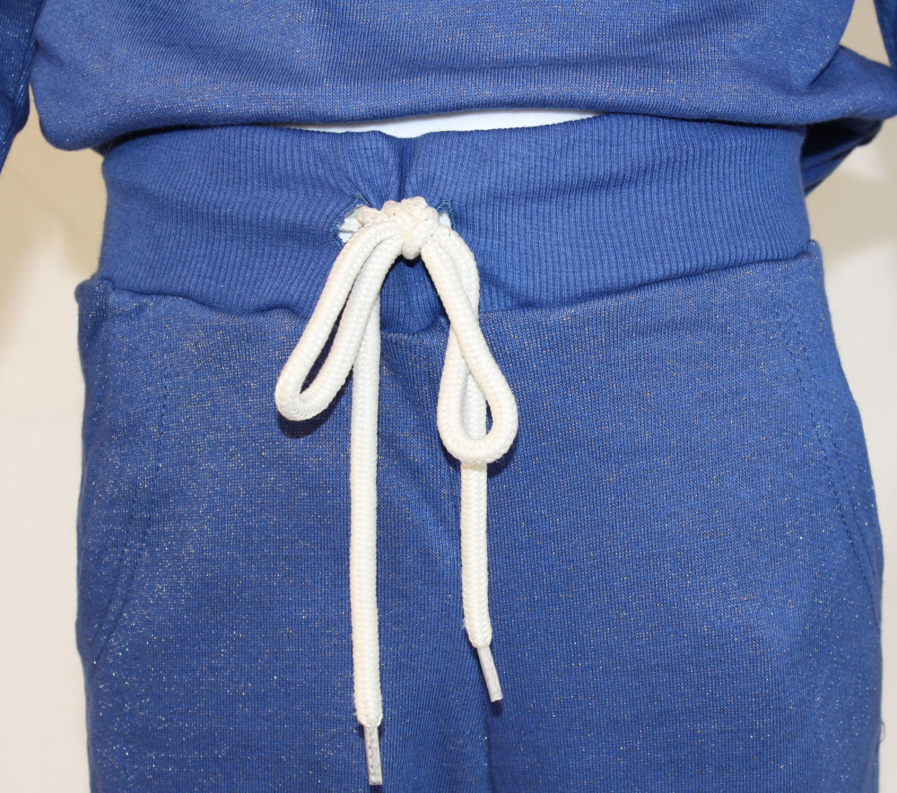 Ensemble de loisirs pour enfant anthracite en coton bio tricotée avec  fil argenté