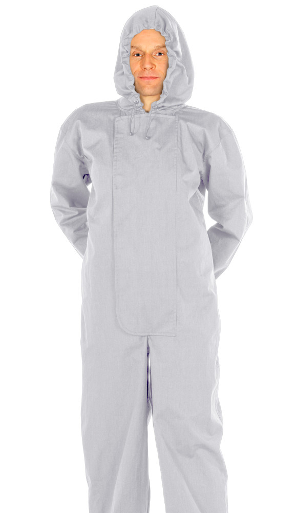 Tuta protettiva da uomo (overall) con cappuccio - cotone, poliestere e acciaio inossidabile 37dB a 3,5GHz
