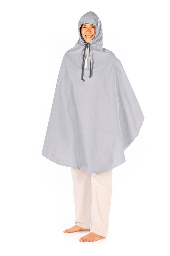 Poncho in cotone, poliestere e acciaio inox con cappuccio 37dB a 3,5GHz