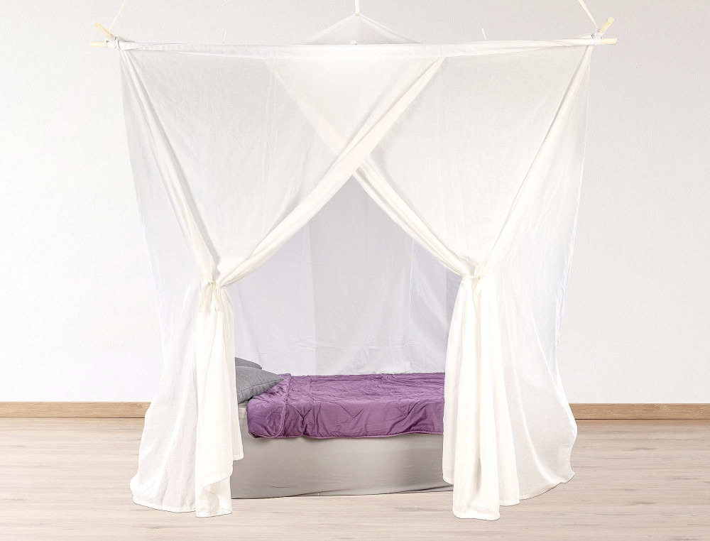 Wavesafe, 5G, protection contre les rayonnements, baldaquin 160x210cm WAVESAFE Argent Filet Pyramide pour support ou un crochet 1GHz 48dB, 3.5GHz 45dB
