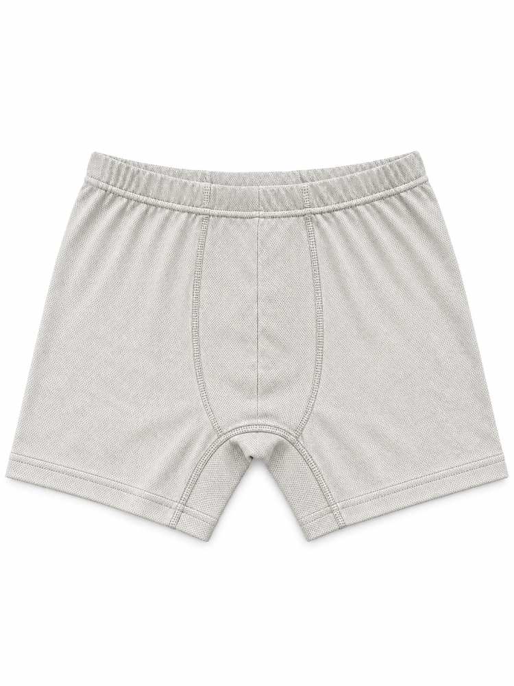 Wavesafe, 5G, protection contre les radiations, boxer homme blanc BW bio avec tricot argenté