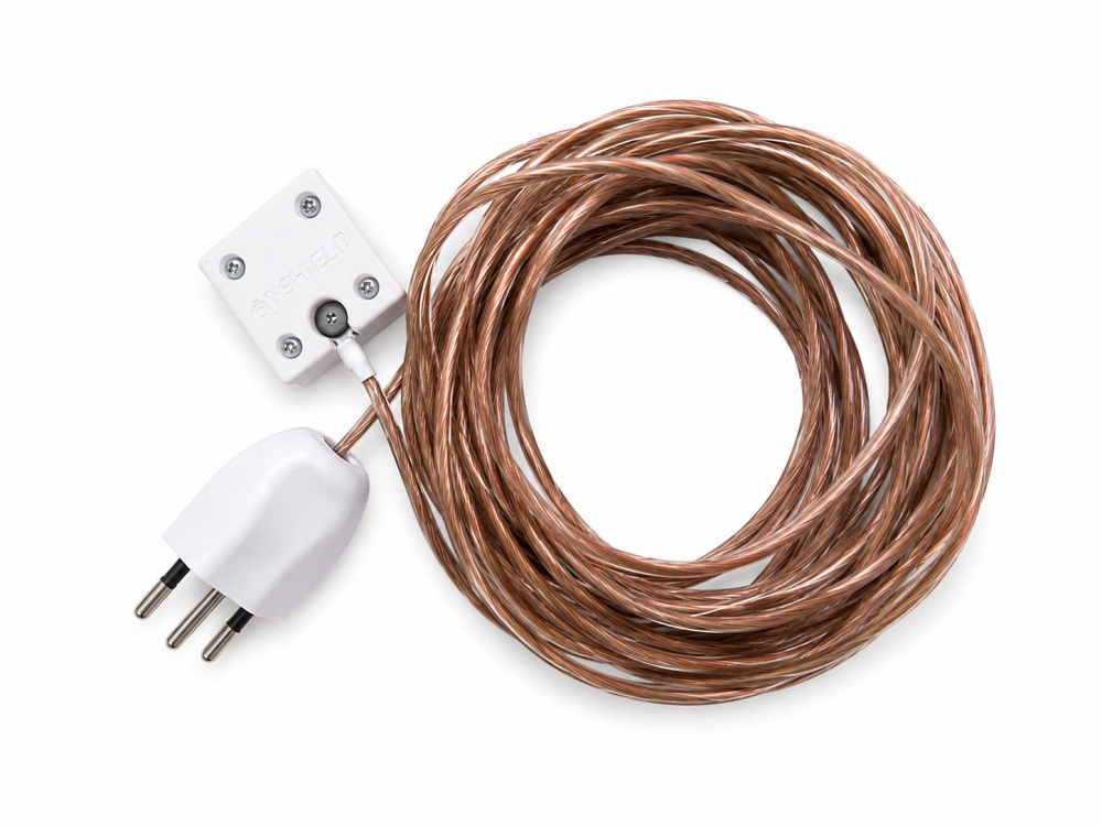 Wavesafe, 5G, protection contre les radiations, câble de raccordement USB pour la mise à la terre d'un ordinateur portable, d'une imprimante ou similaire avec fiche CH 2m