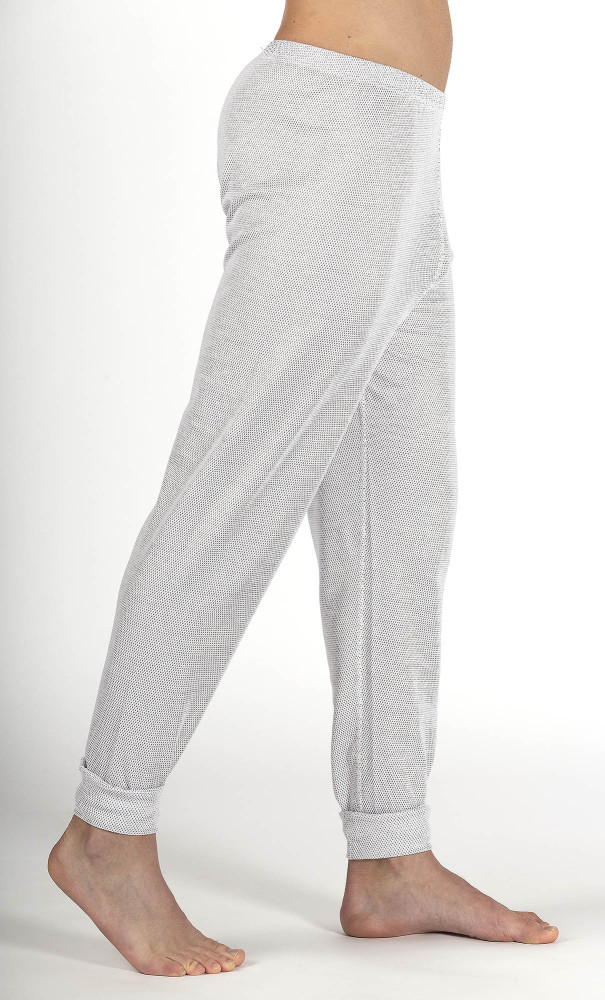Herren Legging weiss Bio Baumwolle mit Silbergestrick 30dB bei 1GHz