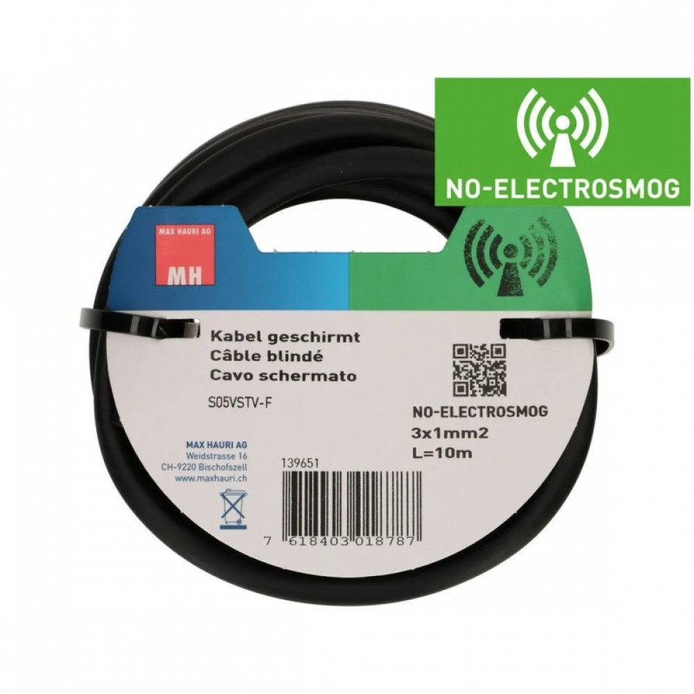 Câble de raccordement au réseau flexible blanc au mètre 1,5 mm2 - protégé