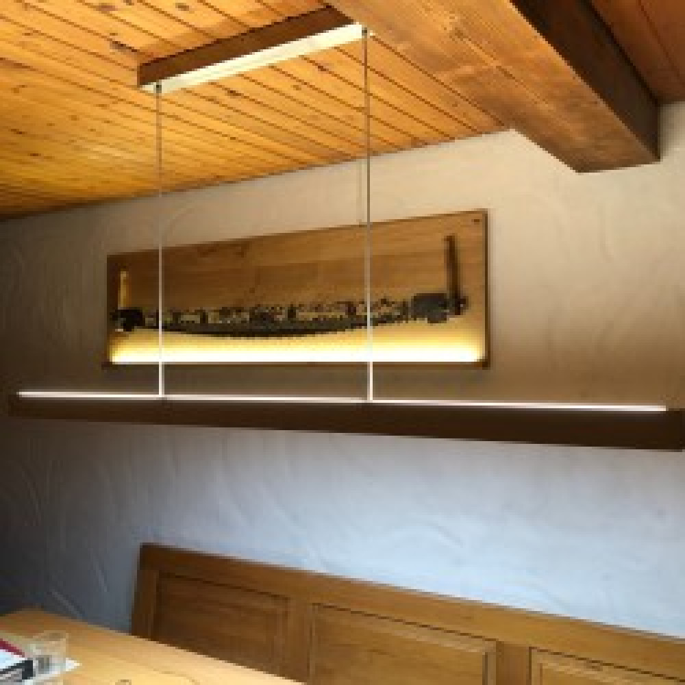 Luminaire suspendu blindé en noyer sans scintillement LED