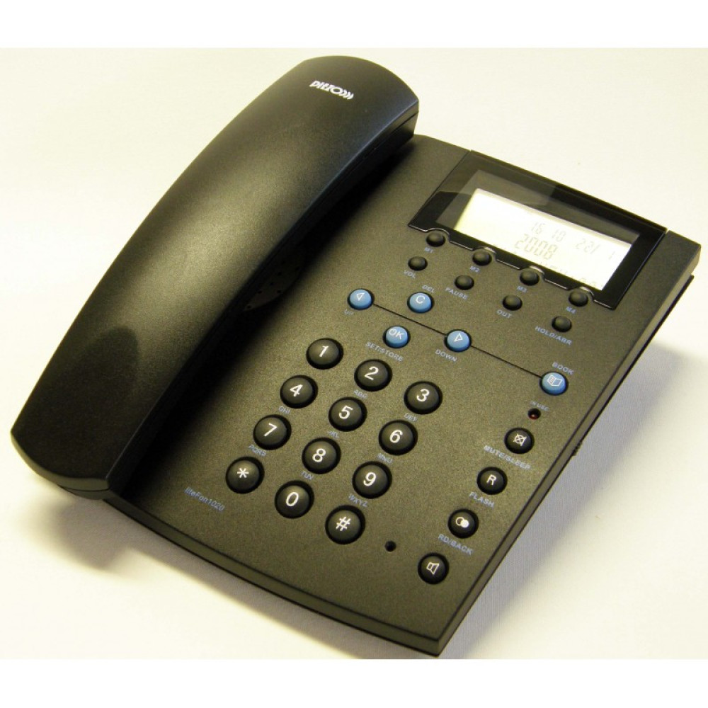 Wavesafe, 5G, protection contre les radiations, téléphone de bureau sans champ magnétique LiteFon 1020 Piezo noir