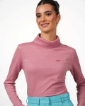 VIP turtleneck jumper – stylish protection with silver thread technology - antique pink