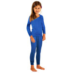 Kinder Freizeit Anzug Bio-Baumwolle, Silber-Sweat Shirt Gestrick Royalblau