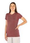 Damen T-Shirt Bordeaux Bio Baumwolle Silbergestrick 29dB bei 1GHz