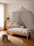 Baldaquin 160x210 cm WAVESAFE filet d'argent avec dispositif de fixation 1GHz 48dB, 3.5GHz (5G) 45dB - Kopie