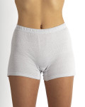 Panty pour dames blanc coton bio tricoté avec fil argenté 30dB à 1GHz
