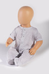 Baby Strampelhose Kurzarm weiss Bio Baumwolle Silbergestrick