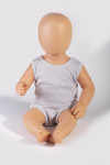 Baby Garnitur Top und Slip weiss Bio Baumwolle Silbergestrick